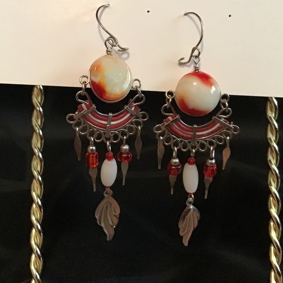 Bohemian style bead and spike earrings - Picture 5 of 6